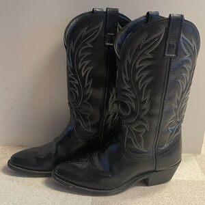 Laredo Womens Size 6.5M Cowboy Embroidered Leather Boots 5740 Black